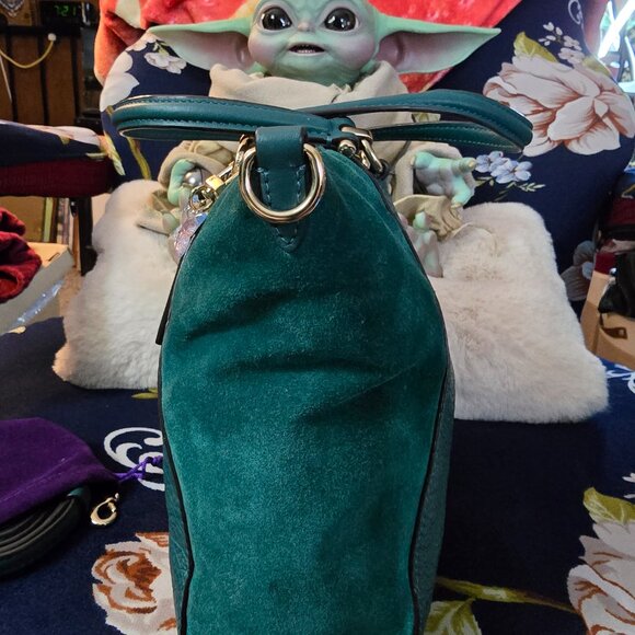 Coach Prairie Satchel in Viridian Green & Matching Wallet - Picture 5 of 15